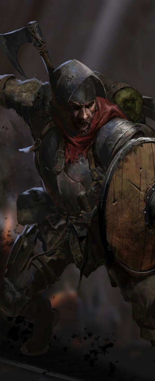 A hooded character from the video game Dark and Darker standing in a dark, stone... Meizu Note 16 lock screen wallpaper