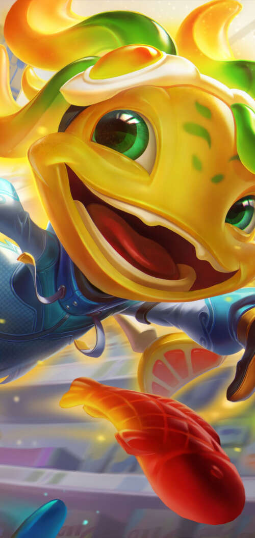 A high-quality illustration of Fizz from League of Legends. TCL K70 free hd wallpapers