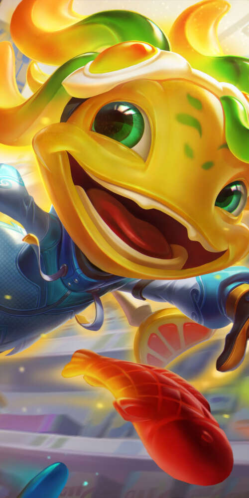 A high-quality illustration of Fizz from League of Legends. Doogee Fire 3 Max wallpaper