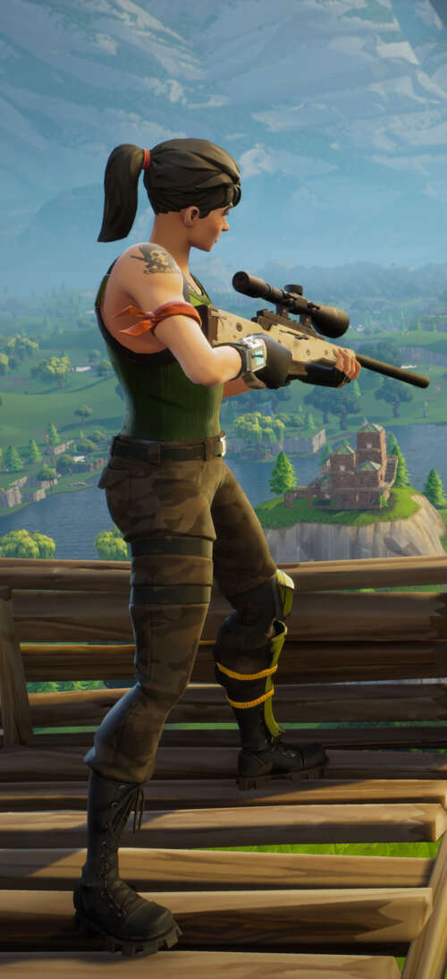 A colorful and stylized warrior character in the Fortnite battle royale art style. realme neo7 Turbo wallpaper photo gallery download