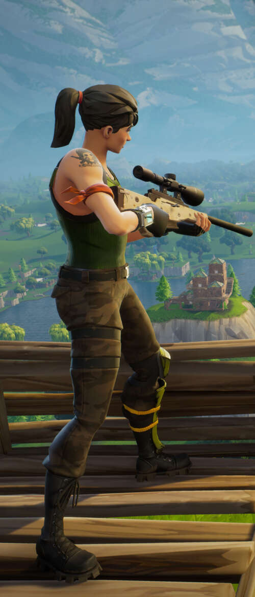 A colorful and stylized warrior character in the Fortnite battle royale art style. Samsung Galaxy Z Flip7 background images hd