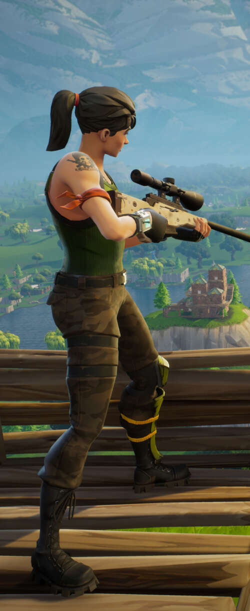 A colorful and stylized warrior character in the Fortnite battle royale art style. Meizu Note 16 cell phone backgrounds free