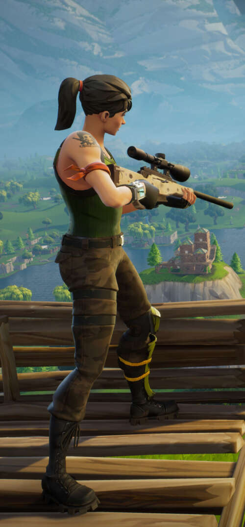 A colorful and stylized warrior character in the Fortnite battle royale art style. UmiDigi Umidigi X hand phone wallpaper