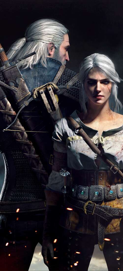 Geralt di Rivia e Ciri, personaggi del videogioco The Witcher 3: Wild Hunt. Honor Power2
