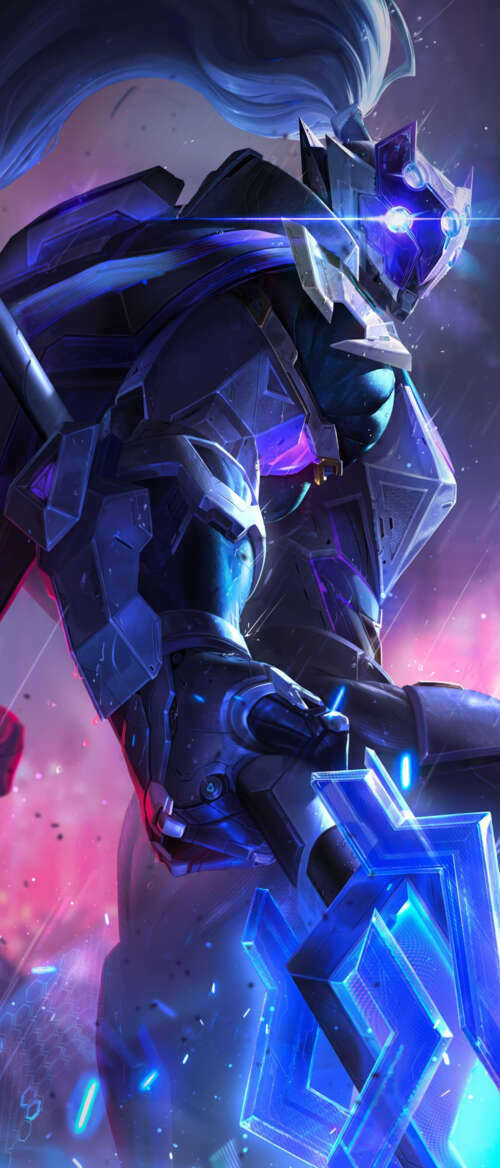Jax from League of Legends prepared for combat in a cinematic fantasy setting. Samsung Galaxy Z Flip7 cell phone backgrounds free