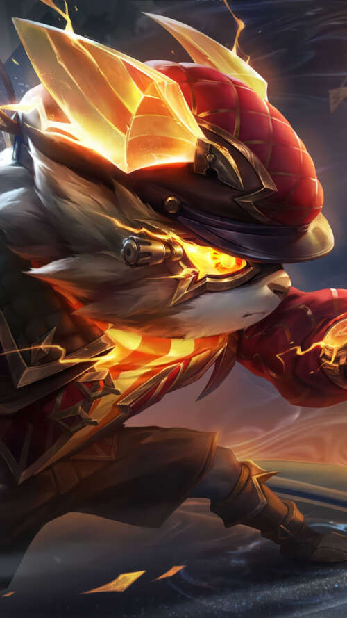 A detailed illustration of the character Kennen from the video game League of Legends. lava Play Max wallpaper