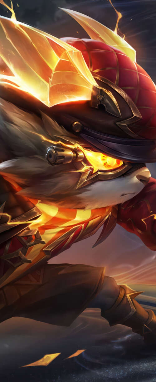 A detailed illustration of the character Kennen from the video game League of Legends. Meizu Note 16 pictures for wallpaper
