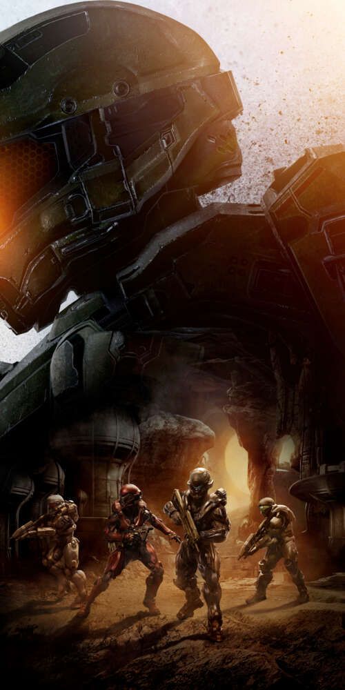 Master Chief wearing his iconic green Mjolny armor from the Halo video game series. hd background