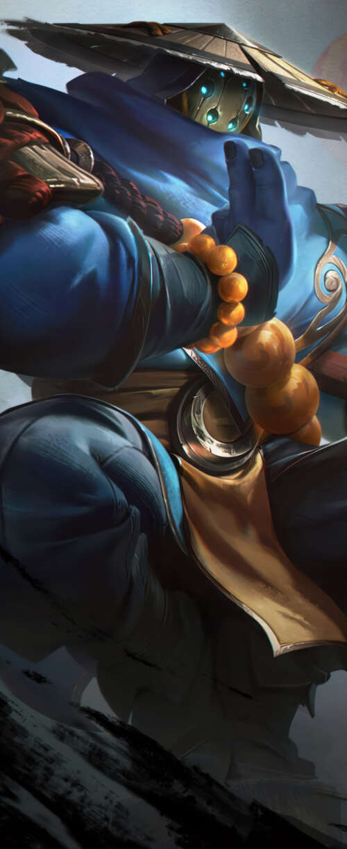 A samurai-inspired depiction of Jax from League of Legends, featuring traditional... Meizu Note 16 wallpaper images
