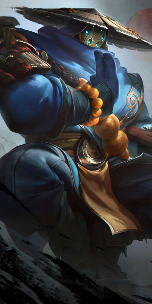 A samurai-inspired depiction of Jax from League of Legends, featuring traditional... Doogee Fire 3 Max background images hd