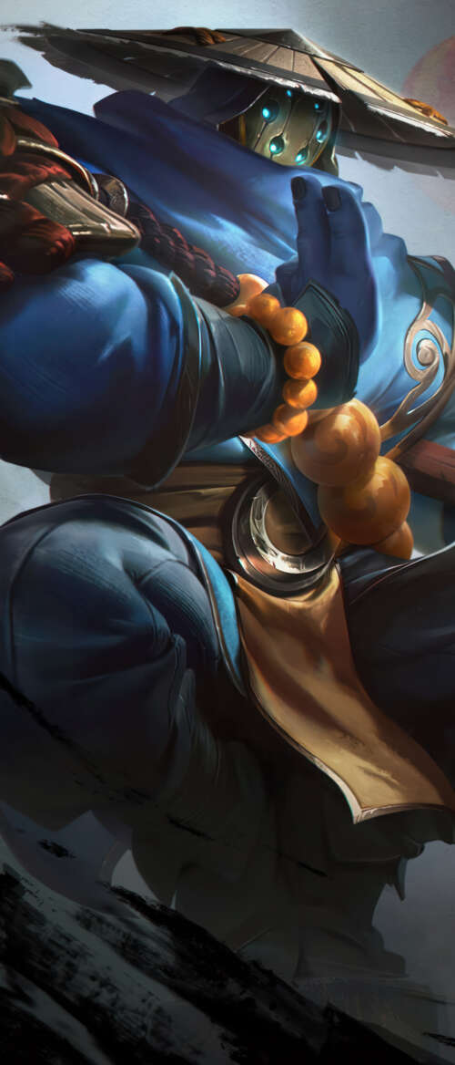 A samurai-inspired depiction of Jax from League of Legends, featuring traditional... Samsung Galaxy Z Flip7 cell phone backgrounds free