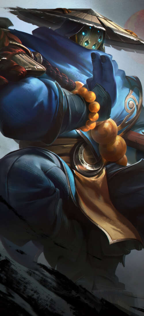 A samurai-inspired depiction of Jax from League of Legends, featuring traditional... Honor X9d mobile wallpaper