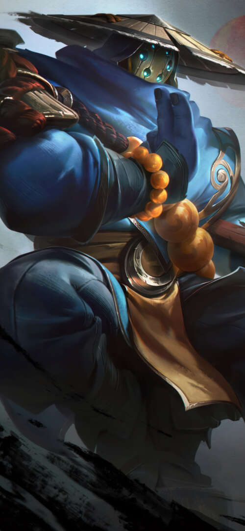 A samurai-inspired depiction of Jax from League of Legends, featuring traditional... Apple iPhone 16e mobile wallpaper