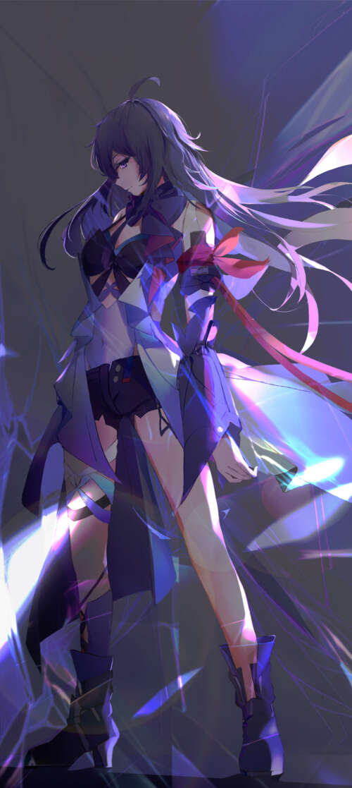 Seele, a character from Honki: Star Rail, portrayed in a high-quality artistic style. Oukitel WP62 free wallpaper