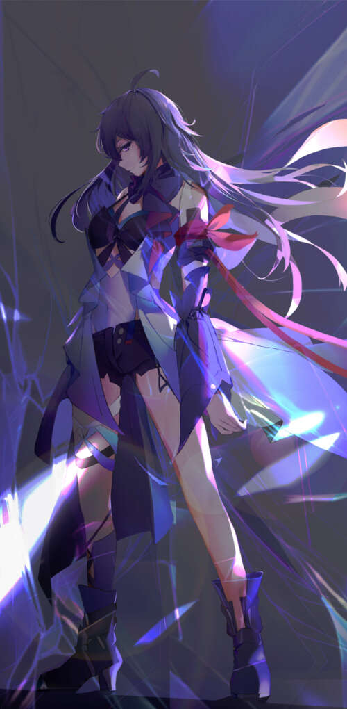 Seele, a character from Honki: Star Rail, portrayed in a high-quality artistic style. Huawei Mate 30 Pro wallpaper download