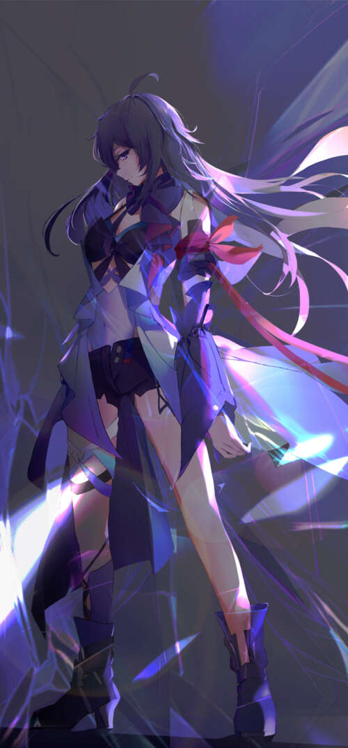 Seele, a character from Honki: Star Rail, portrayed in a high-quality artistic style. Samsung Galaxy S26 Ultra cell phone backgrounds free