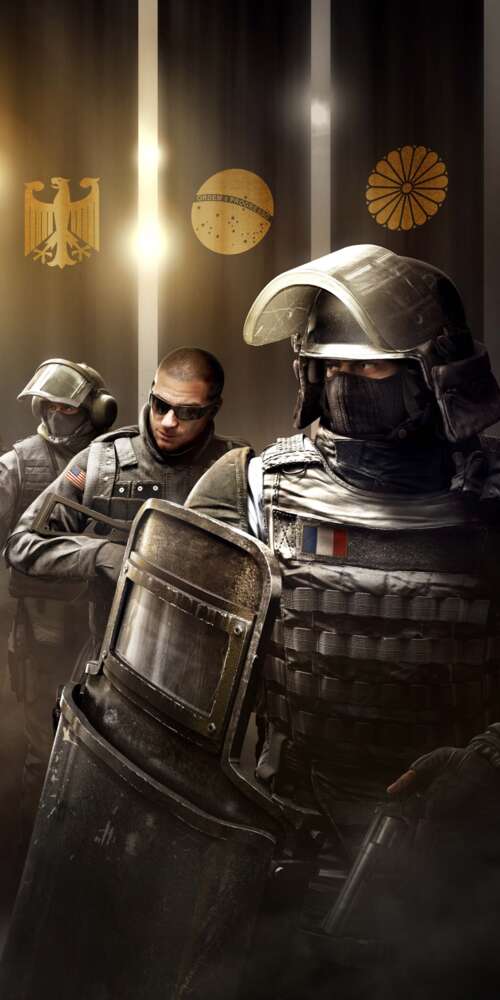 A tactical military operator in combat gear and a helmet, inspired by Tom Clancy's... download free phone wallpaper