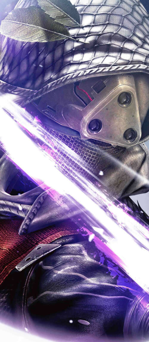 A sci-fi warrior wearing detailed, glowing armor inspired by the video game Destiny,... Xiaomi Redmi 14C 5G wallpaper photo gallery download