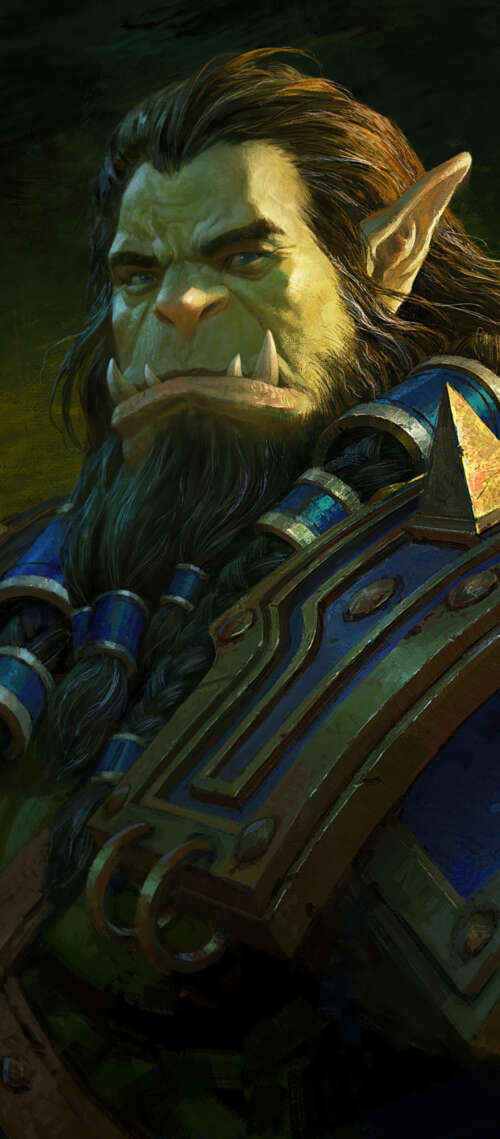 Thrall from World of Warcraft in a cinematic pose. Doogee S300 Plus download free wallpaper for phone