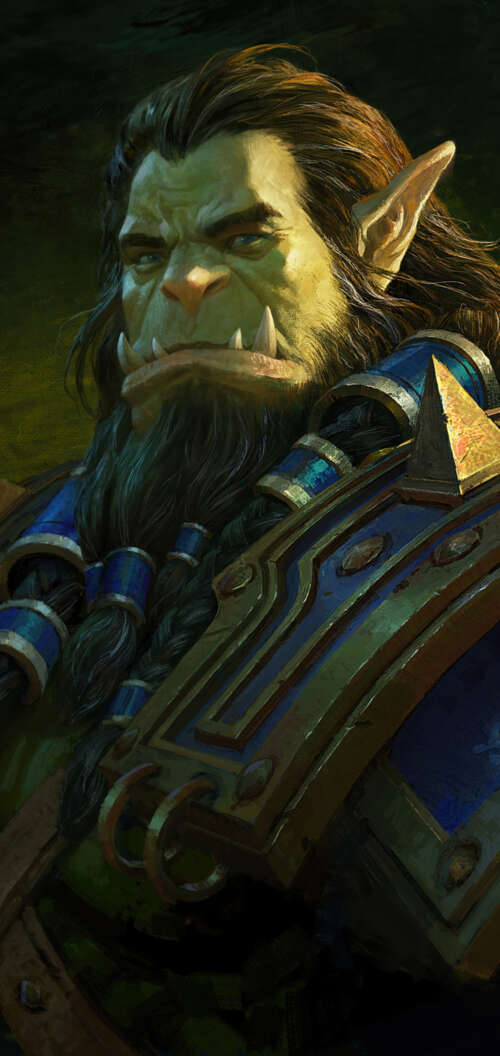 Thrall from World of Warcraft in a cinematic pose. TCL K70 wallpaper
