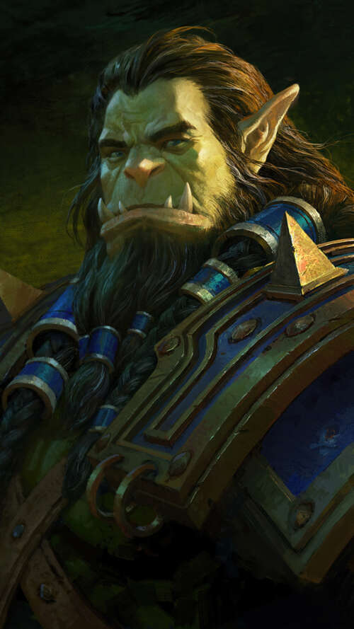 Thrall from World of Warcraft in a cinematic pose. Apple iPhone SE 2020 free background
