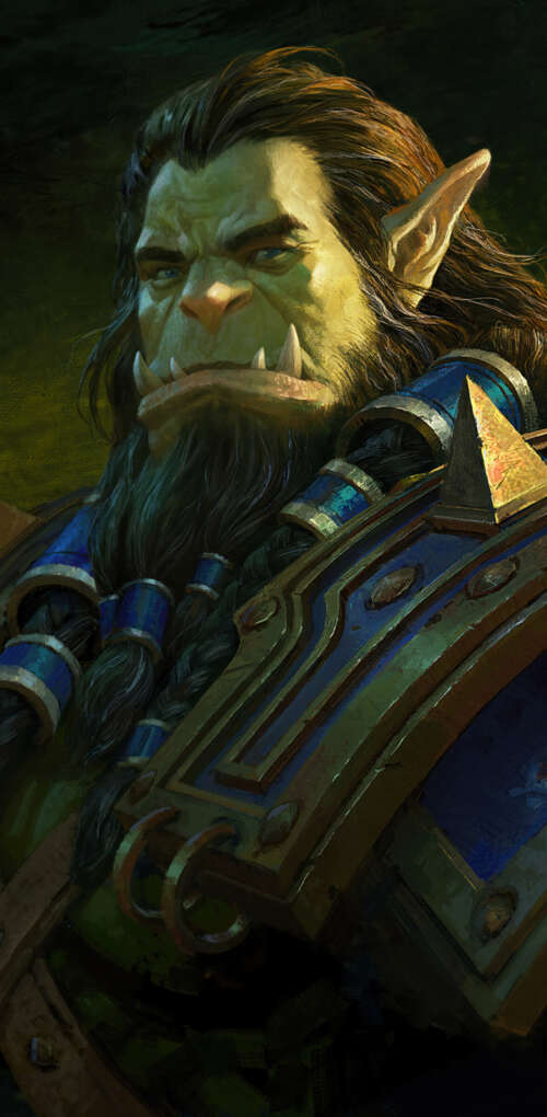 Thrall from World of Warcraft in a cinematic pose. Huawei Mate 30 Pro download free wallpaper for phone