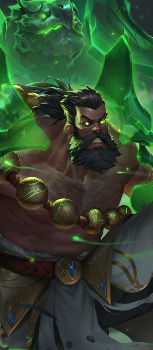 A cinematic portrait of the character Udyr from the video game League of Legends. Doogee S300 Plus hd background