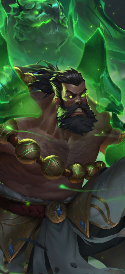 A cinematic portrait of the character Udyr from the video game League of Legends. realme neo7 Turbo wallpaper download