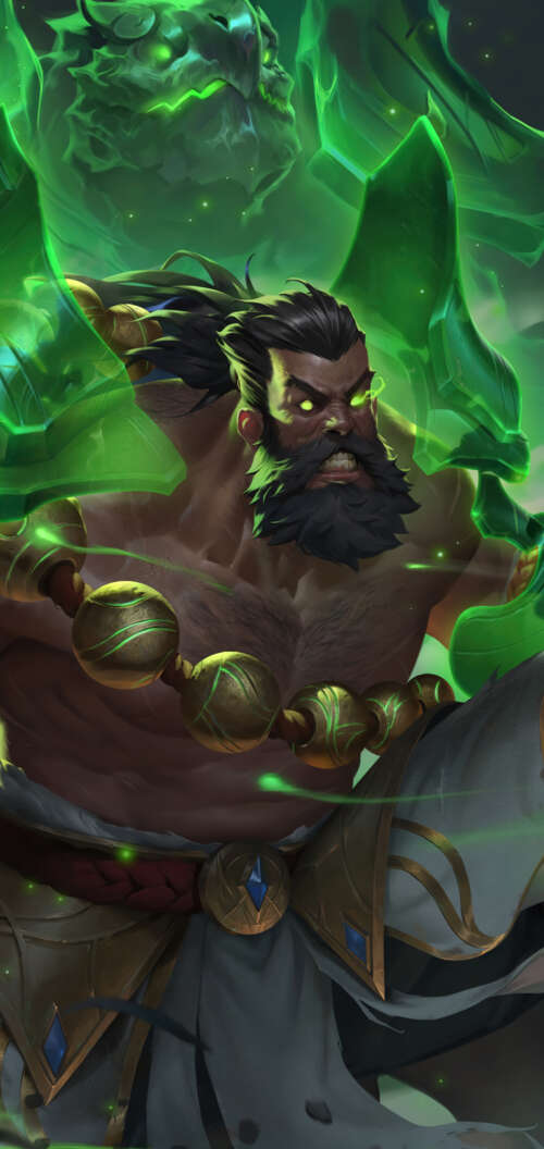 A cinematic portrait of the character Udyr from the video game League of Legends. Oppo A6c free background images