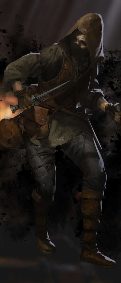 A heavily armored warrior from the game Dark and Darker standing in a dark, torch-lit... Samsung Galaxy Z Flip7 hd background