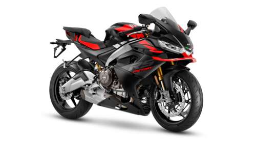 A sleek and modern 2025 sports motorcycle featuring advanced aerodynamic design on...