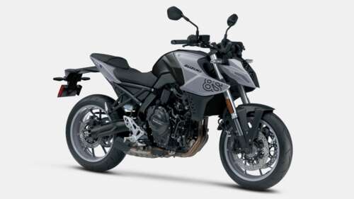 A sleek 2025 Suzuki GSX-8S sports motorcycle positioned against a plain white background. hd background