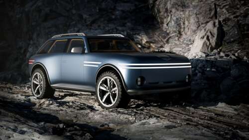 Futuristic 2025 off-road concept SUV with rugged design and advanced lighting free background images