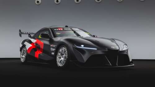 A sleek and futuristic 2026 Toyota GR Supra supercar featuring advanced aerodynamic... free hd wallpapers