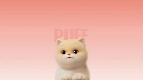 A cute, fluffy puppy looking forward with a gentle expression against a soft pastel... free hd wallpapers