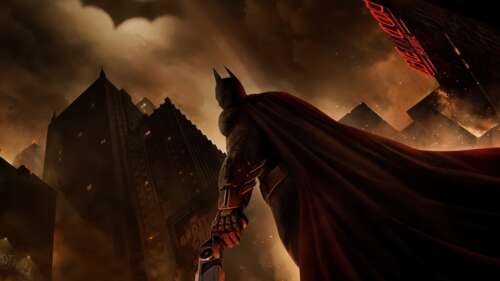 Batman wearing his signature cowl and tactical suit from the DC Comics video game... desktop wallpaper