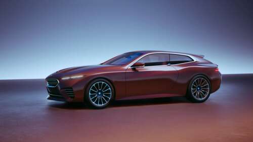 A futuristic BMW Concept Speedtop 2025 featuring aerodynamic bodywork and advanced...