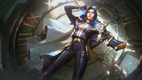 A detailed portrait of Caitlyn, the marksman from League of Legends. free wallpaper