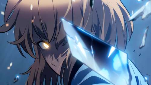Cha Hae-in from Solo Leveling in anime style wallpaper for pc download