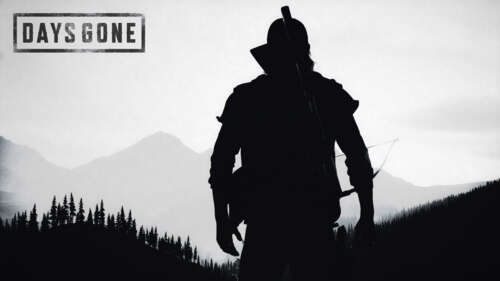 A black and white monochrome silhouette of Deacon St. John from the video game Days... free hd wallpapers