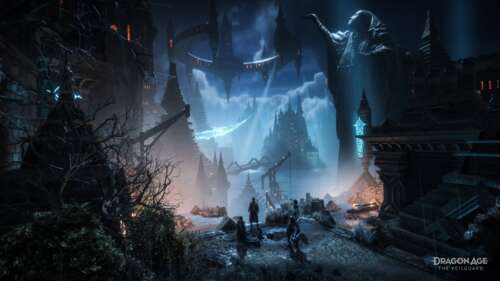 Detailed character illustration from Dragon Age: The Veilguard featuring magical... wallpaper for pc download