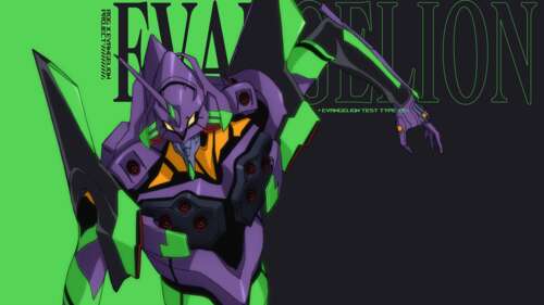 Evangelion Unit-01 from Neon Genesis Evangelion reimagined with ASUS ROG gaming aesthetics,... wallpaper