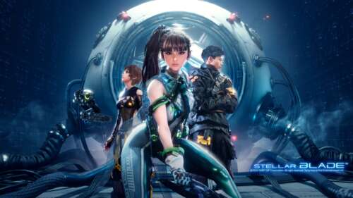 EVE, the main character from the video game Stellar Blade, featured in a high-quality...