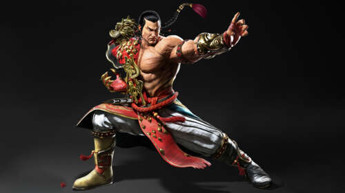 Feng Wei from the video game Tekken 8 against a dark background. wallpaper for pc download