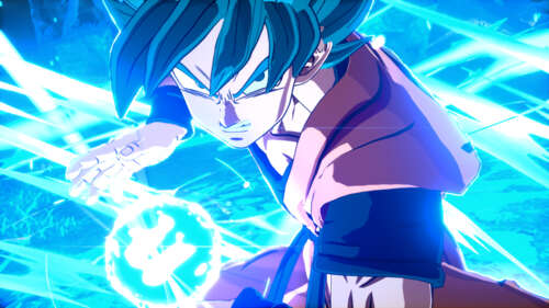 Goku from the Dragon Ball series in a powerful stance, inspired by Dragon Ball: Sparking!... computer backgrounds