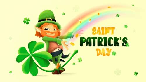 A yellow aesthetic illustration featuring shamrocks and four-leaf clovers for St.... wallpaper