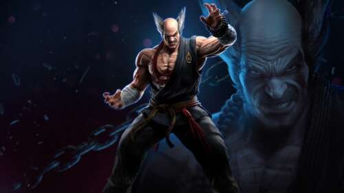 A detailed portrait of Heihachi Mishima from Tekken 8. free background
