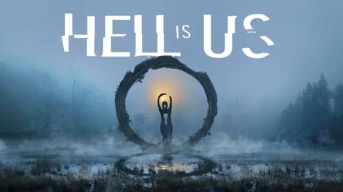 Cinematic key art for the video game Hell Is Us, showcasing a dark and atmospheric...