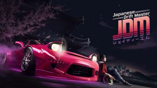 A customized JDM drift car navigating a neon-lit Japanese street at night, featured... wallpaper