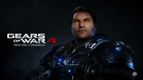 A dark, moody depiction of JD Fenix from Gears of War 4. free background